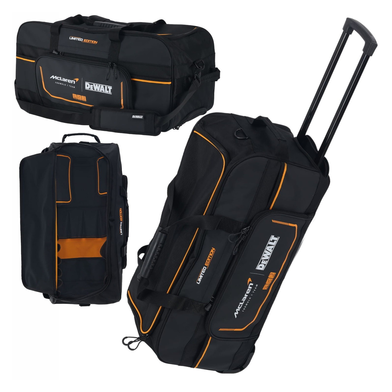 dwst83522-9-dewalt-mclaren-edition-irankiu-krepsys-su-ratukais DWST83522-9 DeWALT McLaren Edition įrankių krepšys su ratukais - Image 1