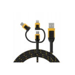 DXMA131-1356-DWG DeWALT 3IN1 USB A - USB C + microUSB + Lightning kabelis su kevlaro pluoštu 1,8 m