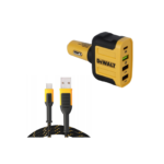 DXMA141-9009-DWG DeWALT 4IN1 automobilinis įkroviklis 18 W + DXMA131-1361-DWG DeWALT USB A - USB C kabelis