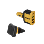 DXMA141-9009-DWG DeWALT 4IN1 automobilinis įkroviklis 18W + DXMA204-0435-DWG DeWALT magnetinis telefono laikiklis automobiliui