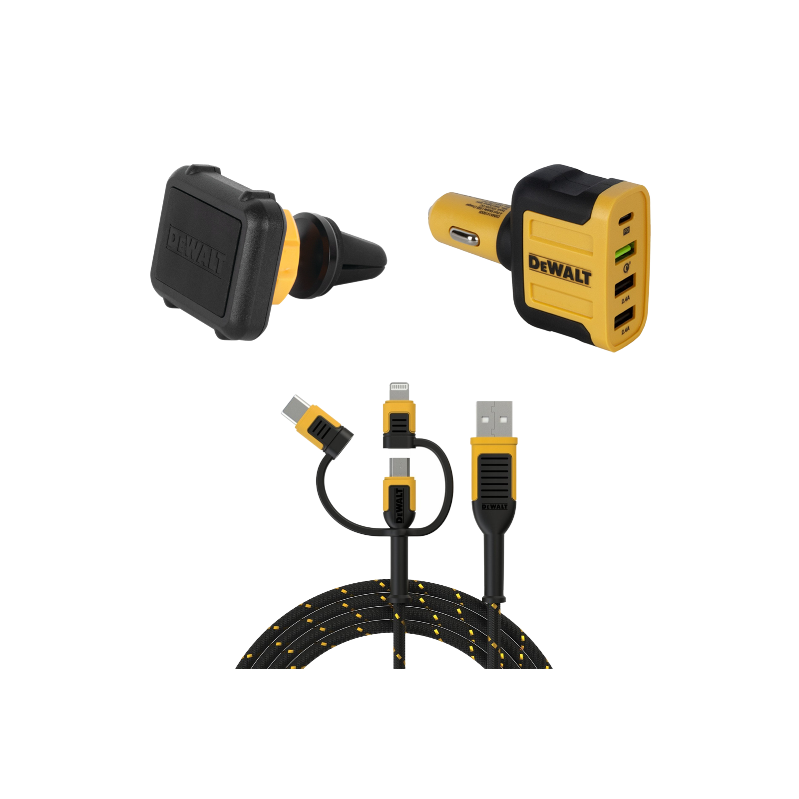 dxma141-9009-dwg-dewalt-auto-ikroviklis-dxma204-0435-dwg-dewalt-magnetinis-laikiklis-dxma131-1356-dwg-dewalt-kabelis DXMA141-9009-DWG DeWALT auto įkroviklis + DXMA204-0435-DWG DeWALT magnetinis laikiklis + DXMA131-1356-DWG DeWALT kabelis - Image 1