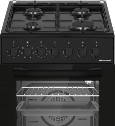 Kombinuota dujinė viryklė HFSC-S60LITGC-BK HEINNER