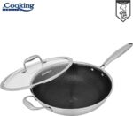 Wok keptuvė su dangčiu nerūdijančio plieno su keramikos danga 4.5L 30x8.5cm HR-MRK-28W HEINNER - Image 2