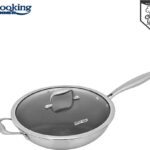 Wok keptuvė su dangčiu nerūdijančio plieno su keramikos danga 4.5L 30x8.5cm HR-MRK-28W HEINNER