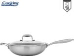 Wok keptuvė su dangčiu nerūdijančio plieno su keramikos danga 4.5L 30x8.5cm HR-MRK-28W HEINNER - Image 3