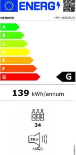 Vyno spintelė HHRV-A85DRL34 HEINNER - Image 2