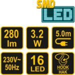 Darbo lempa 16SMD LED 3,2W 220V - Image 5