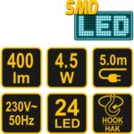 Darbo lempa 24SMD LED 4,5W 220V - Image 5